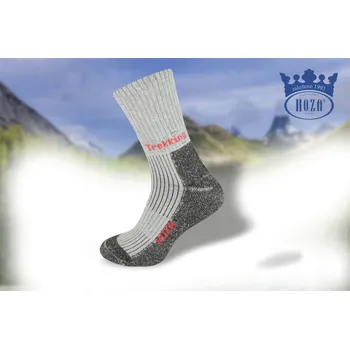 Pánské ponožky HOZA Thermo trekking vysoce hřejivé - vzdušný nárt-od 129kč - H3409 Barva: světlá šedá, Velikost: 30-31