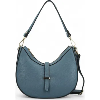 Kabelka Dámská kožená kabelka na rameno džínově modrá - Delami Dajána modrá