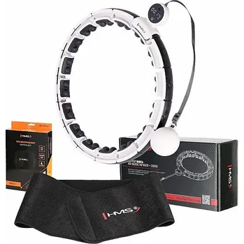 Sada masážní hula hoop HMS HHM16 se závažím, magnety a počítadlem a zeštíhlujícího pásu BR163