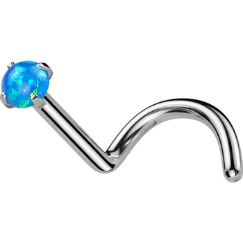 Piercing Steel Edge Titanový piercing do nosu s opálem SET23NO9 Barva: Modrá