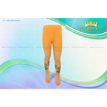 Hoza Dětské punčochové kalhoty - méďa s košíkem - H5000-n4 Barva: oranžová, Velikost: 92-98 cm / 1-2 roky