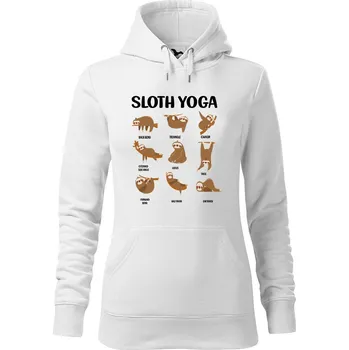 Dámská mikina DOBRÝ TRIKO Dámská mikina s potiskem Sloth yoga Velikost dámské mikiny: S, Barva: Bílá