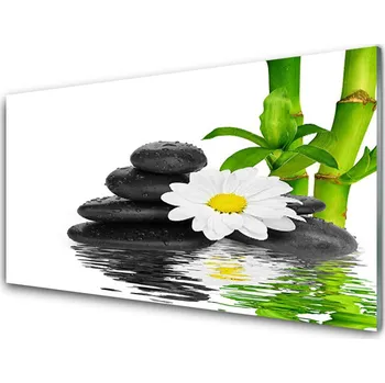 Obraz Obraz na skle Kameny Zen Bambus Výhonky 125x50 cm 2 Přívěsky