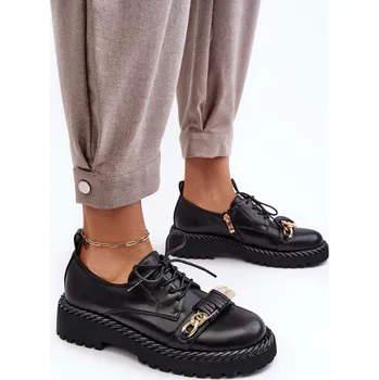 Dámské polobotky Dámské kožené polobotky D&A MR870-80 Barva: Černá, Velikost: 38