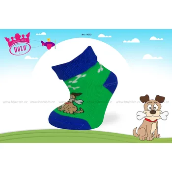 Kojenecké oblečení Hoza Kojenecké ponožky FROTÉ- pejsek s ABS - H252 od 69kč Barva: Zelená, Velikost: 0-6 měsíců