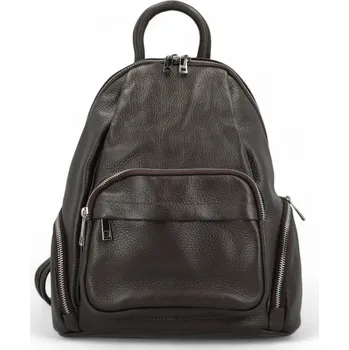 Dámský kožený batoh tmavě hnědý - Delami Yloid hnědá
