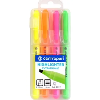 Zvýrazňovač Zvýrazňovač Centropen 2822, sada 4 barev