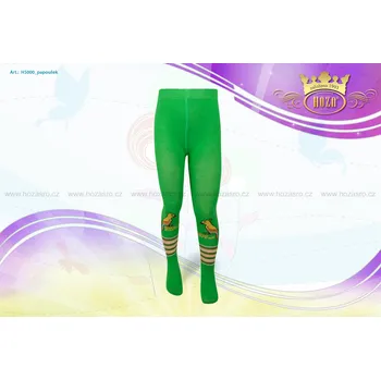 Dívčí oblečení Hoza Dětské punčochové kalhoty - papoušek - H5000-n6 Barva: světlá zelená, Velikost: 104-110 cm / 3-4 roky
