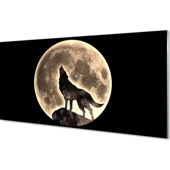 Obraz Obraz na skle wolf moon 125x50 cm 4 Přívěsky