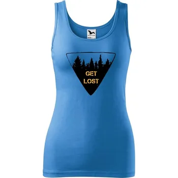 Dámské tričko DOBRÝ TRIKO Dámské tílko s potiskem Get lost Velikost: XS, Barva: Azurově modrá