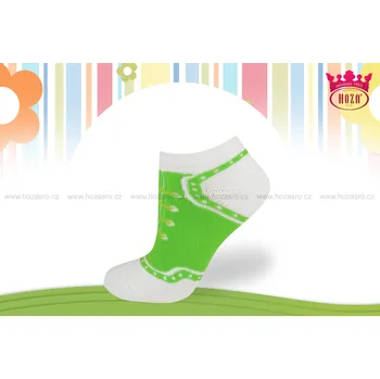 Hoza Dětské kotníkové ponožky froté - tkaničky - H1002 Barva: Zelená, Velikost: 31-34