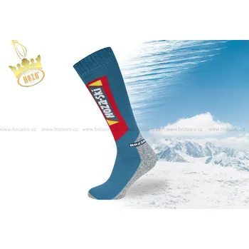 Pánské ponožky Dámské HOZA Ski - zimní lyžařské ponožky - H204 Barva: modrá s červenou, Velikost: 39-42