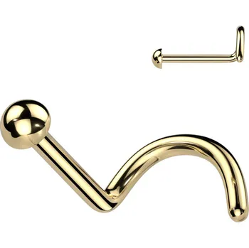 Piercing Steel Edge Titanový piercing do nosu polokulička SET23NOS02 Barva: Zlatá