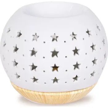 Aroma lampa Keramická aromalampa s dekorem hvězd, matná bílá