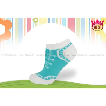 Hoza Dětské kotníkové ponožky froté - tkaničky - H1002 Barva: tyrkysová, Velikost: 23-26