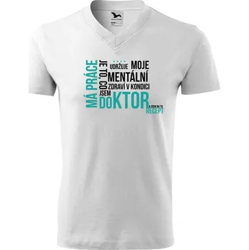 Pánské tričko DOBRÝ TRIKO Pánské V tričko s potiskem Má práce doktor Velikost: M, Barva: Žlutá
