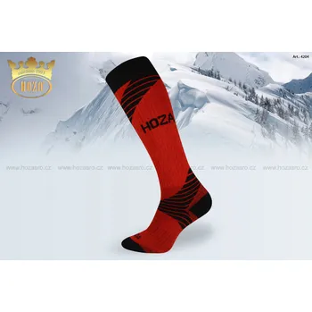 Dámské ponožky HOZA Thermo vysoce hřejivé podkolenky - zimní - H4204 Barva: červená, Velikost: 24-25