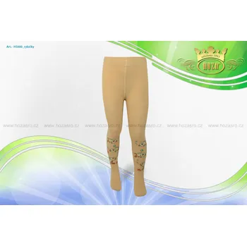 Dívčí oblečení Hoza Dětské punčochové kalhoty - rybičky - H5000-n5 Barva: světlá hnědá, Velikost: 104-110 cm / 3-4 roky