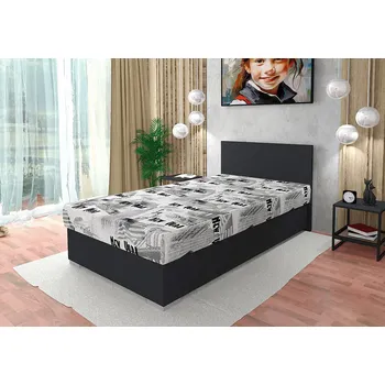 Postel Nabytekmorava Postel s úložným prostorem Kongo 120x200 cm barva lamina: Antracit, Čalounění: Mega 46