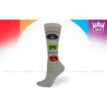 Hoza Dětské podkolenky froté - medvídek a žabička - H7003 Barva: šedá, Velikost: 31-34