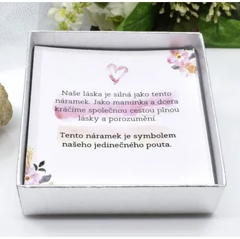 Náramek Krabička s věnováním pro maminku s dcerou Rozměr 8x8cm