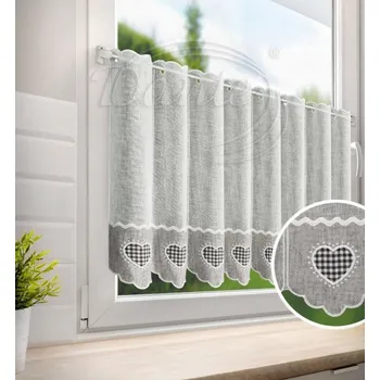 Záclona Dante Záclona SRDÍČKA šedobéžové - 70 cm