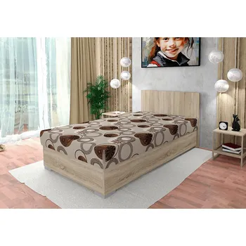 Postel Nabytekmorava Postel s úložným prostorem Kongo 120x200 cm barva lamina: Dub sonoma světlý, Čalounění: Mega 42