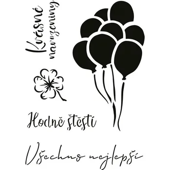 Šablona balónky, 15 x 20 cm, plast