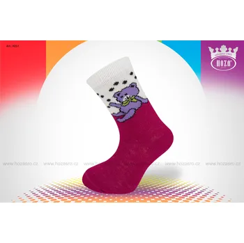 Hoza Kojenecké ponožky FROTÉ - medvídek - H251 Barva: vínová, Velikost: 6-12 měsíců