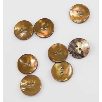Knoflík Perleťový knoflík barvený - odstíny světle hnědé - průměr 1,8 cm