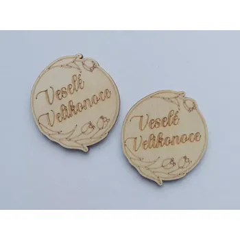 Dřevěný nápis Veselé Velikonoce - 4,5 cm (Nápis vyrobený z překližky)