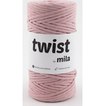 Příze Šňůra na macramé Mila TWIST 3mm - pudrová (Rozčesatelná)