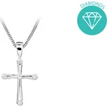 JVD Dámský stříbrný briliantový přívěsek křížek BRILIANT SVLP0914XH2BI00