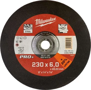 Příslušenství k nářadí Milwaukee SG 27/230 PRO+ (4932451504) kotouč brusný 230 x 6,0 mm na kov