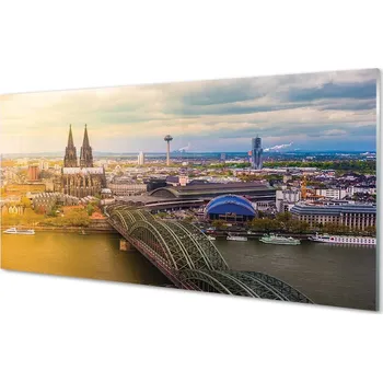 Obraz Obraz na skle Německo panorama říční mosty 100x50 cm 2 Přívěsky