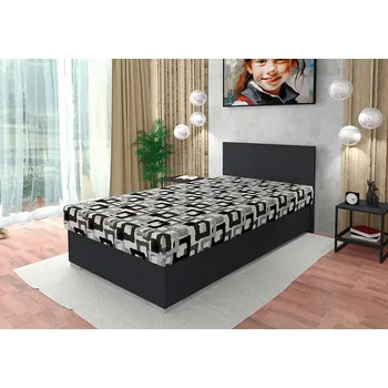 Postel Nabytekmorava Postel s úložným prostorem Kongo 120x200 cm barva lamina: Antracit, Čalounění: Mega 23 světlá