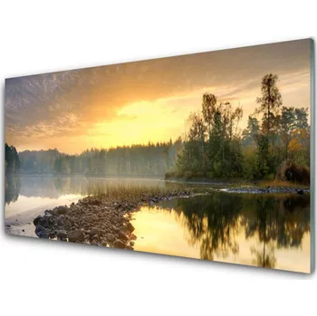 Obraz Obraz na skle Jezero Kameny Krajina 125x50 cm 2 Přívěsky