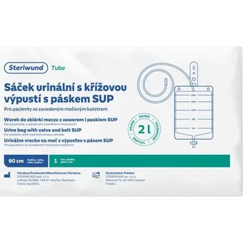 Nádoba na moč Steriwund 1075 urinální sáček s křížovou výpustí a páskem SUP 2 l