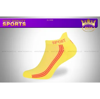 Dámské ponožky Hoza Dámské kotníkové ponožky, froté s jazýčkem - vzor SPORT - H2380 Barva: žlutá, Velikost: 35-38