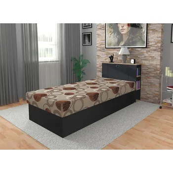 Postel Nabytekmorava Válenda s úložným prostorem a peřináčem Radana 100 barva lamina: Antracit/Dub sonoma sv., Čalounění: Mega 42