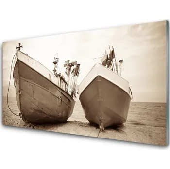 Obraz Obraz na skle Loďky Voda Krajina 125x50 cm 2 Přívěsky