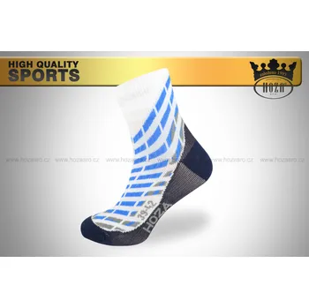 Pánské ponožky Hoza Kotníčkové funkční sportovní ponožky HOZA-od 69kč - H3019 Barva: bílá modrá, Velikost: 43-46