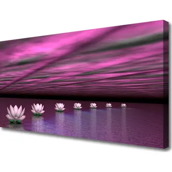 Obraz Obraz na plátně Květiny Voda Rostlina Příroda 125x50 cm