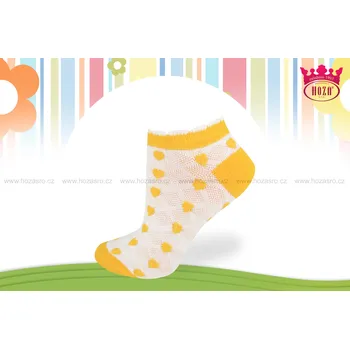 Hoza Dětské kotníkové ponožky se srdíčky - H1000 Barva: žlutá, Velikost: 27-30