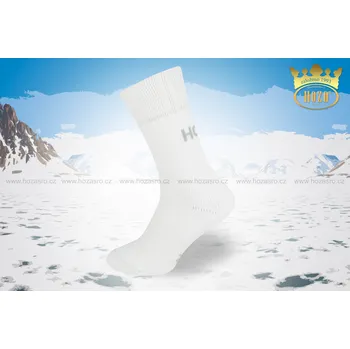 Pánské ponožky EXTRA thermo ponožky HOZA - jednobarevné - H3417 Barva: Bílá, Velikost: 24-25