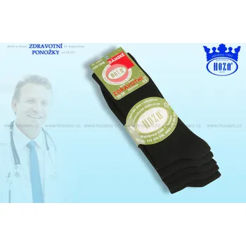 Dámské ponožky Hoza Dámské ponožky zdravotní, 100% bavlna - černé - H002-B Barva: Balíček černý 5párů, Velikost: 39-42