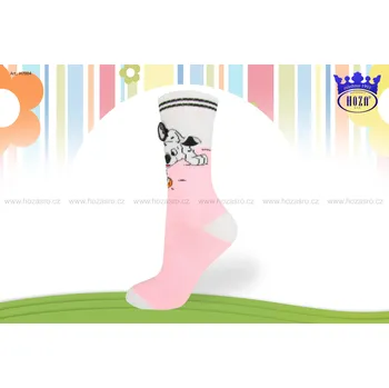 Hoza Dětské ponožky FROTÉ - pes s ušima -od 69kč - H7004 Barva: růžová, Velikost: 31-34