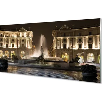 Obraz Obraz na skle Rome Fountain Square v noci 125x50 cm 2 Přívěsky