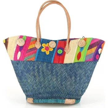 Nákupní košík GLOBO Fair Trade Partner Pletená taška Fleurs z palmového listí z Madagaskaru