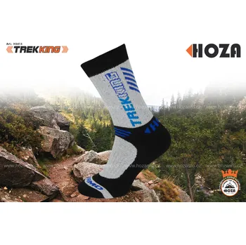 Pánské ponožky HOZA Thermo Trekking - outdoor socks - H3413 Barva: černá šedá modrá, Velikost: 35-38